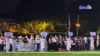 Barisan atlet, pelatih, dan official Bitung tampil rapi dan kompak