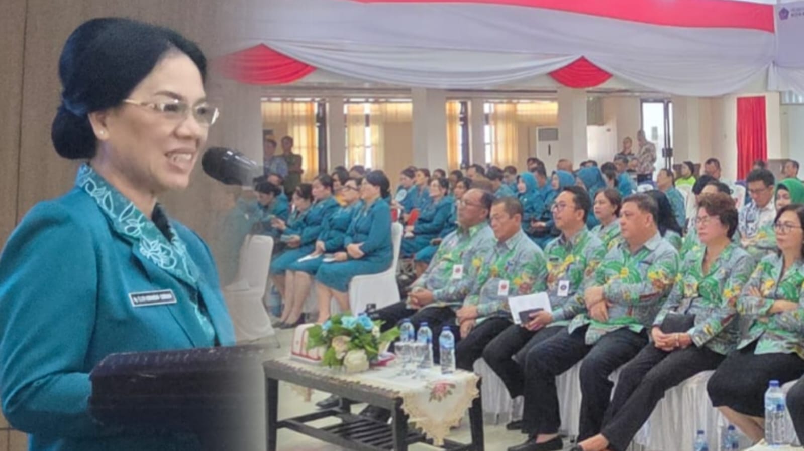 Ketua TP-PKK sekaligus Ketua Dekranasda Kota Bitung, Ny. Ellen Honandar Sondakh, S.E., tampil memimpin jalannya kegiatan dengan penuh kehangatan.