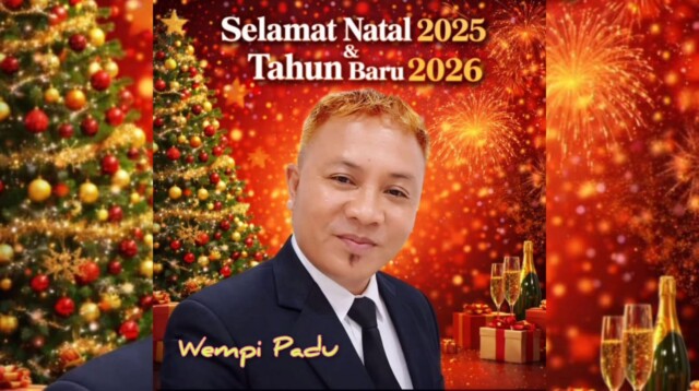 Ucapan Selamat dari Wempi Padu, yang juga menjabat sebagai Direktur PADUnet, menyampaikan ucapan selamat merayakan Hari Raya Natal. Kamis, 25/12/2025. (Foto.Ist)