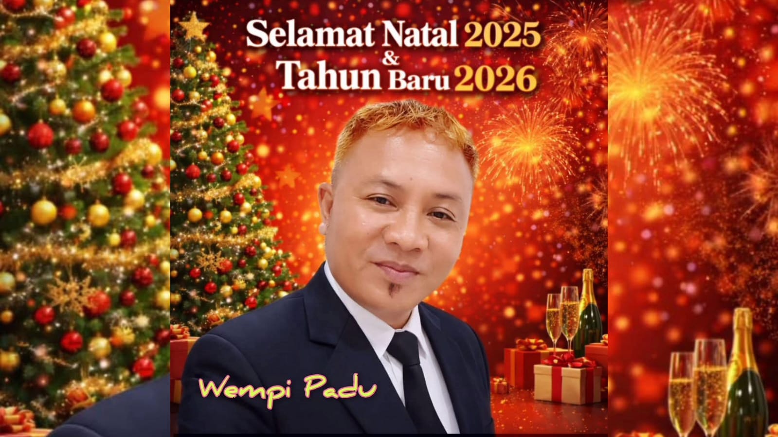 Ucapan Selamat dari Wempi Padu, yang juga menjabat sebagai Direktur PADUnet, menyampaikan ucapan selamat merayakan Hari Raya Natal. Kamis, 25/12/2025. (Foto.Ist)