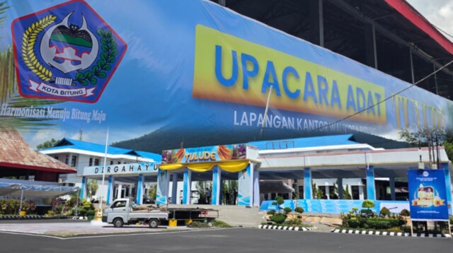 Lapangan Pemkot Bitung, Lokasi yang akan di Gelar Adat Tulude 2026. (Foto.Ist)