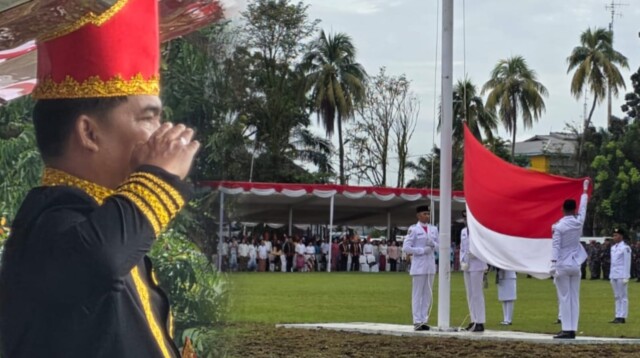 Gubernur Sulawesi Utara, Mayjen TNI (Purn) Yulius Selvanus, SE, memimpin langsung Upacara Peringatan 80 Tahun Peristiwa Merah Putih yang digelar di Lapangan KONI Sario, Sabtu (14/2/2026)