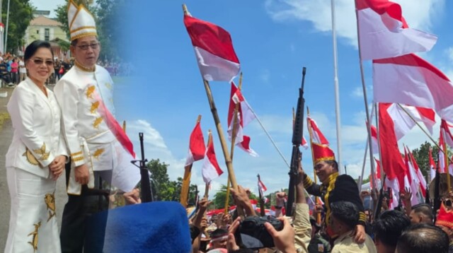 Wali Kota Bitung, Hengky Honandar, SE, didampingi istri tercinta Ny. Ellen Honandar-Sondakh. Sabtu, 14/2/2026. (Foto.mirawan)