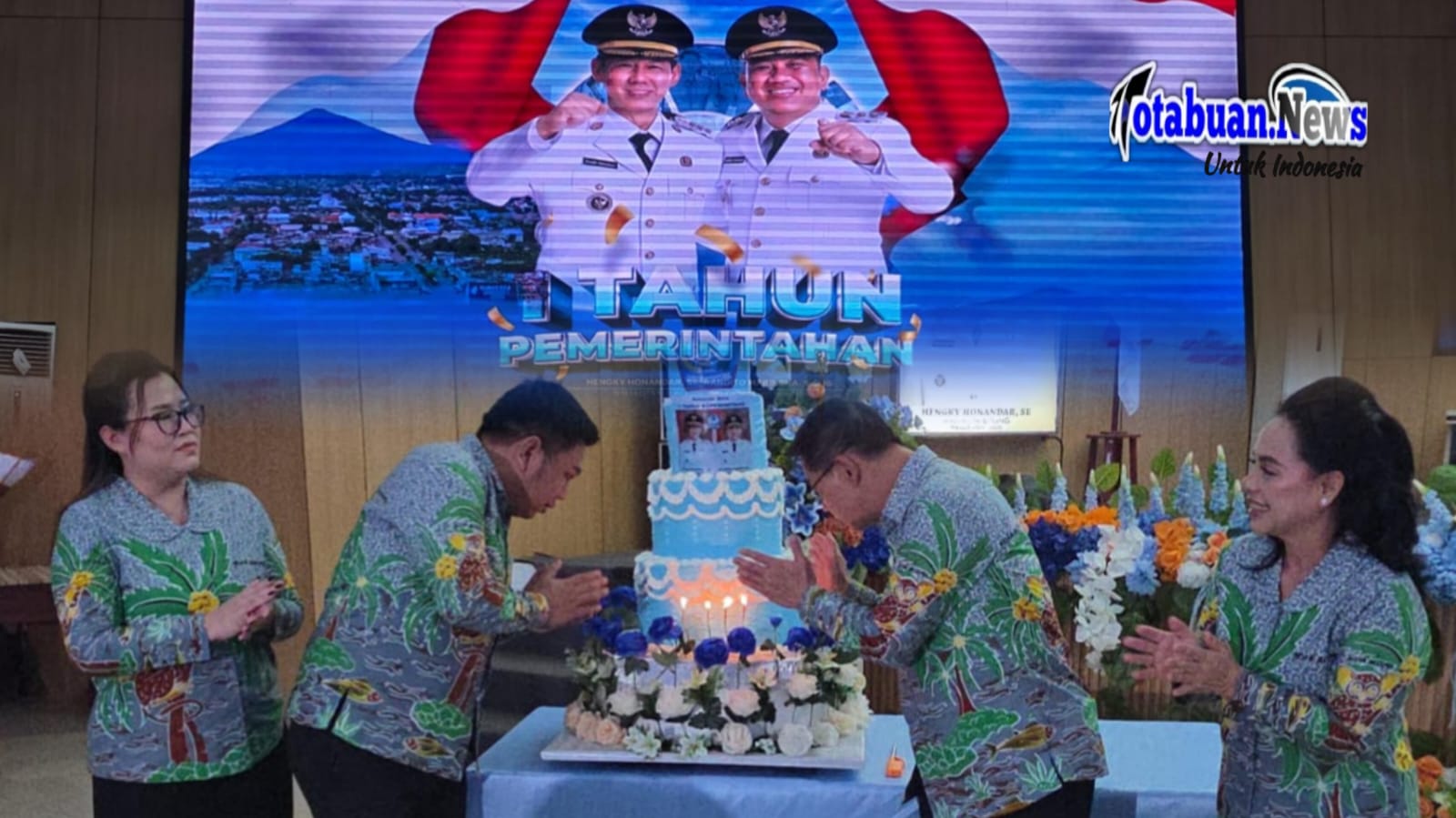 Hari Ulang Tahun (HUT) Satu Tahun Kepemimpinan Wali Kota Hengky Honandar SE dan Wakil Wali Kota Bitung Randito Maringka S.Sos (HHRM) dalam suasana penuh kebersamaan dan kesederhanaan. Jumat, 20/2/2026. (Foto.Ist)
