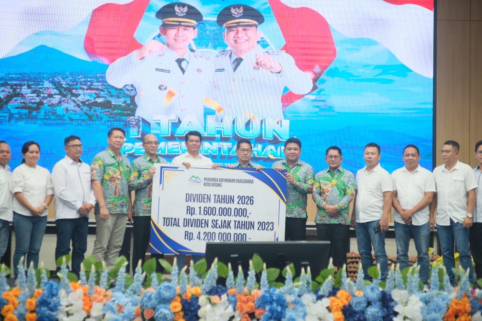 Foto: Perumda air minum dua sudara memberikan Deviden 1,6 Miliar.