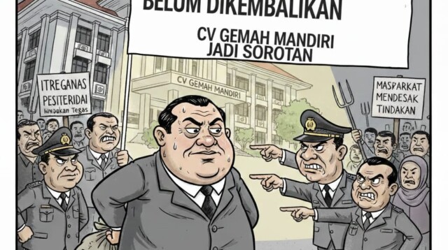 Kewajiban pengembalian Tuntutan Ganti Rugi (TGR) oleh CV Gemah Mandiri atas sejumlah proyek jasa video dan dokumentasi Tahun Anggaran 2023 di lingkungan Pemerintah Kota Bitung hingga kini belum menunjukkan kejelasan.