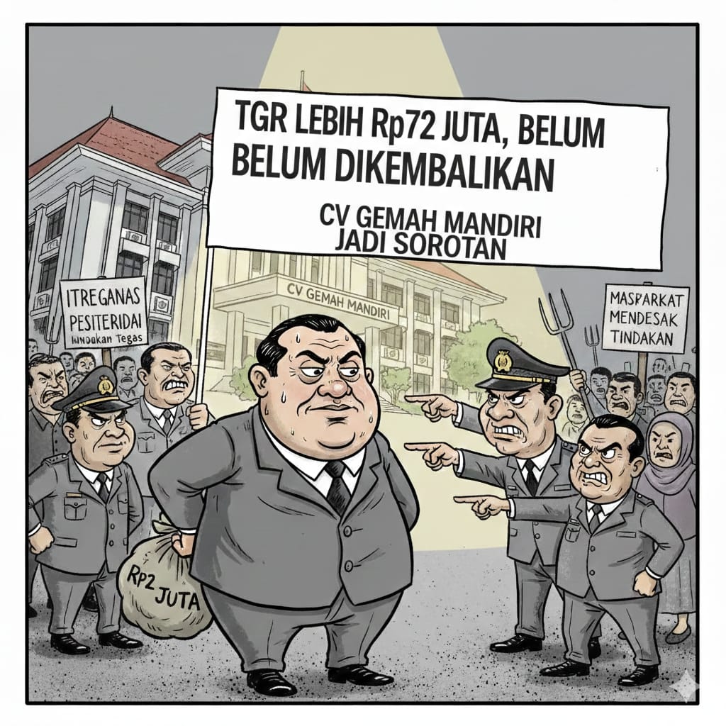 Kewajiban pengembalian Tuntutan Ganti Rugi (TGR) oleh CV Gemah Mandiri atas sejumlah proyek jasa video dan dokumentasi Tahun Anggaran 2023 di lingkungan Pemerintah Kota Bitung hingga kini belum menunjukkan kejelasan.