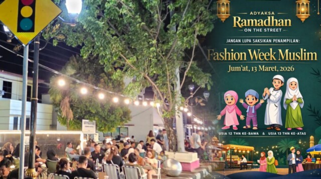 Kegiatan bertajuk “Adhyaksa Ramadhan On The Street” yang dirangkaikan dengan penampilan Fashion Week Muslim. Berlangsung pada Jumat, 13 Maret 2026, mulai pukul 20.30 WITA hingga selesai,
