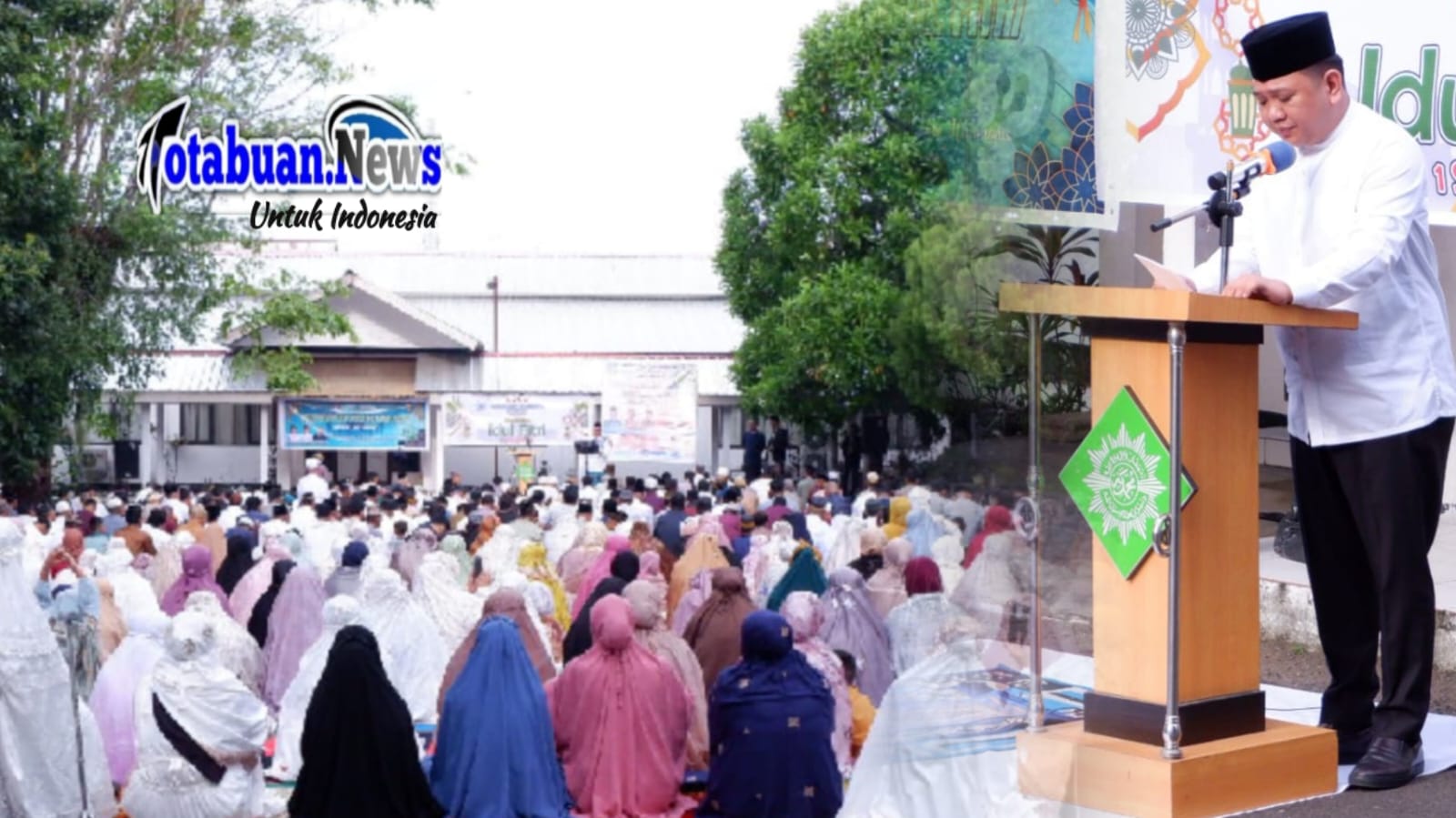 Wakil Wali Kota Bitung, Randito Maringka S.Sos, Saat beri sambutan Selamat Idul Fitri 1447 Hijriah. Jumat, 20/3/3026