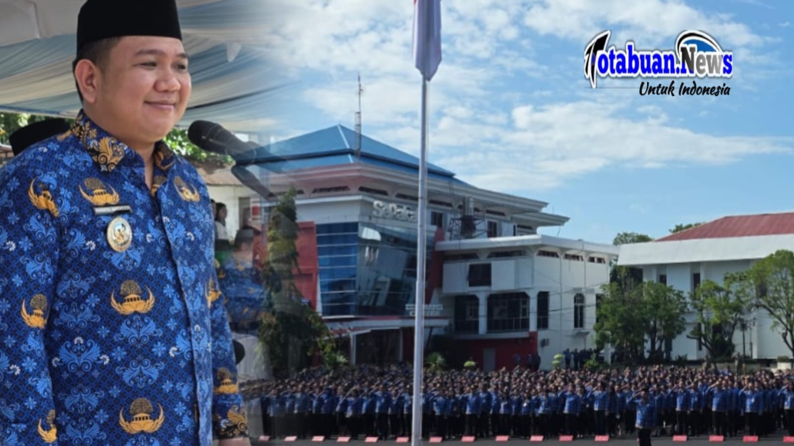 Wakil Wali Kota Bitung, Randito Maringka S.Sos, memimpin upacara bendera yang dirangkaikan dengan apel Korps Pegawai Republik Indonesia