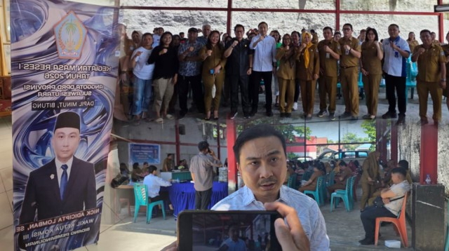 Anggota DPRD Provinsi Sulawesi Utara daerah pemilihan Minahasa Utara–Bitung, Nick Adipcita Lomban saat reses di Kecamatan Maesa. 31/3/2026. (Foto.Ist)