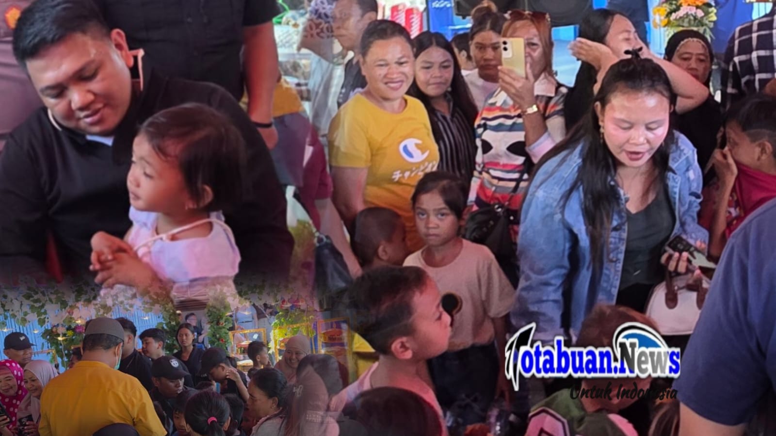 Wakil Wali Kota Bitung Randito Maringka S.Sos saat dikerumuni anak anak. Sabtu, 4/4/2026. (Foto.mirawan)