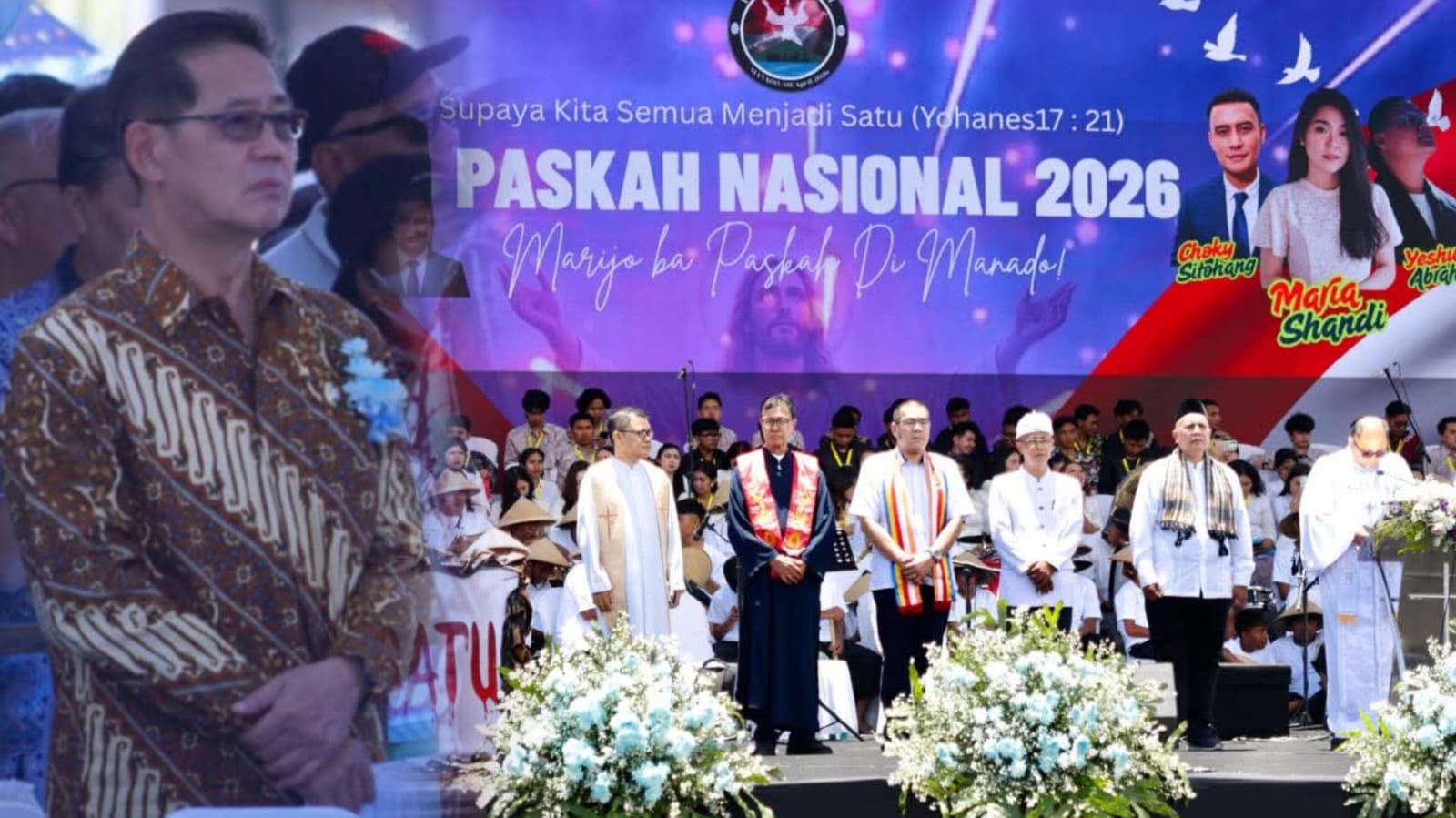 Hengky Honandar SE, turut hadir dalam perayaan tersebut sebagai bentuk dukungan terhadap semangat persatuan dan kerukunan antarumat beragama di Sulawesi Utara.